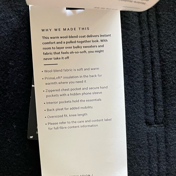 Lululemon Wool Long Coat - Black MSRP $498 - Picture 7 of 11